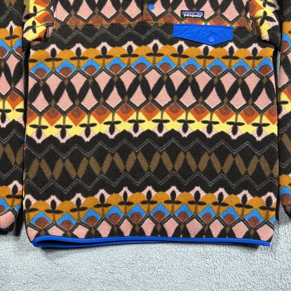 Patagonia Synchilla Snap T Fleece Pullover Womens S Companions Big Anthos Pink - Picture 2 of 13